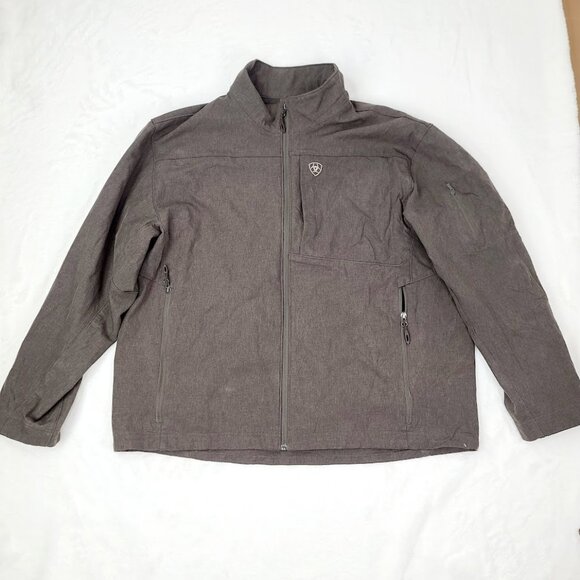 Ariat Men's Brown Vernon 2 Heather Mock Neck Classic Basic Jacket Size XXL - Picture 4 of 16